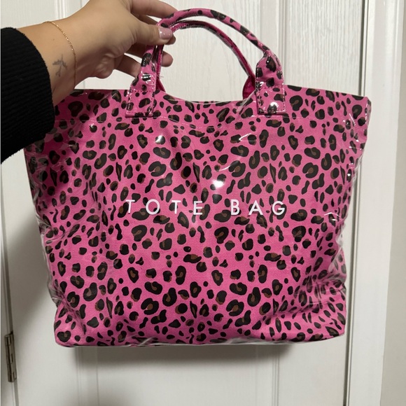 Pink Leopard Print Tote Bag - Picture 5 of 8